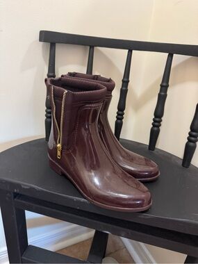 Women's Burgundy Rain Ankle Boots Size 37